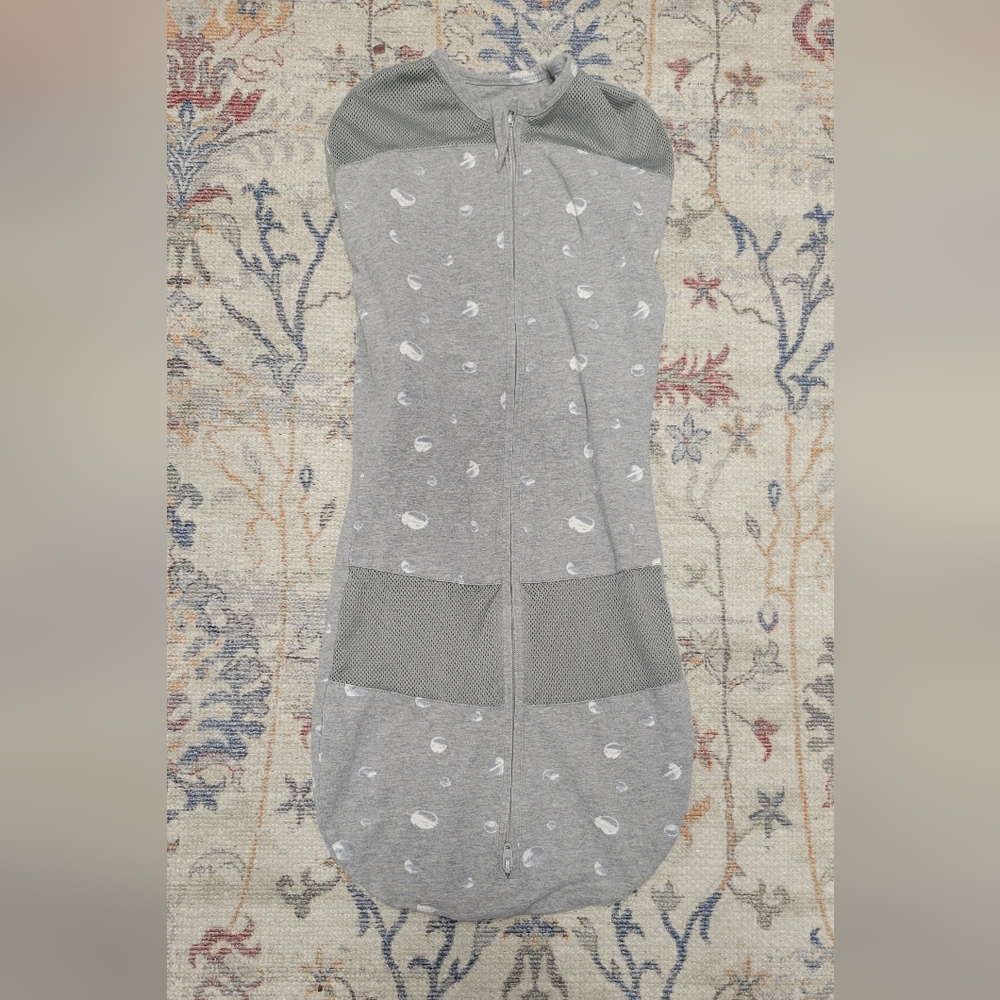 Gray Baby Sleep Sack Swaddle with Subtle Print